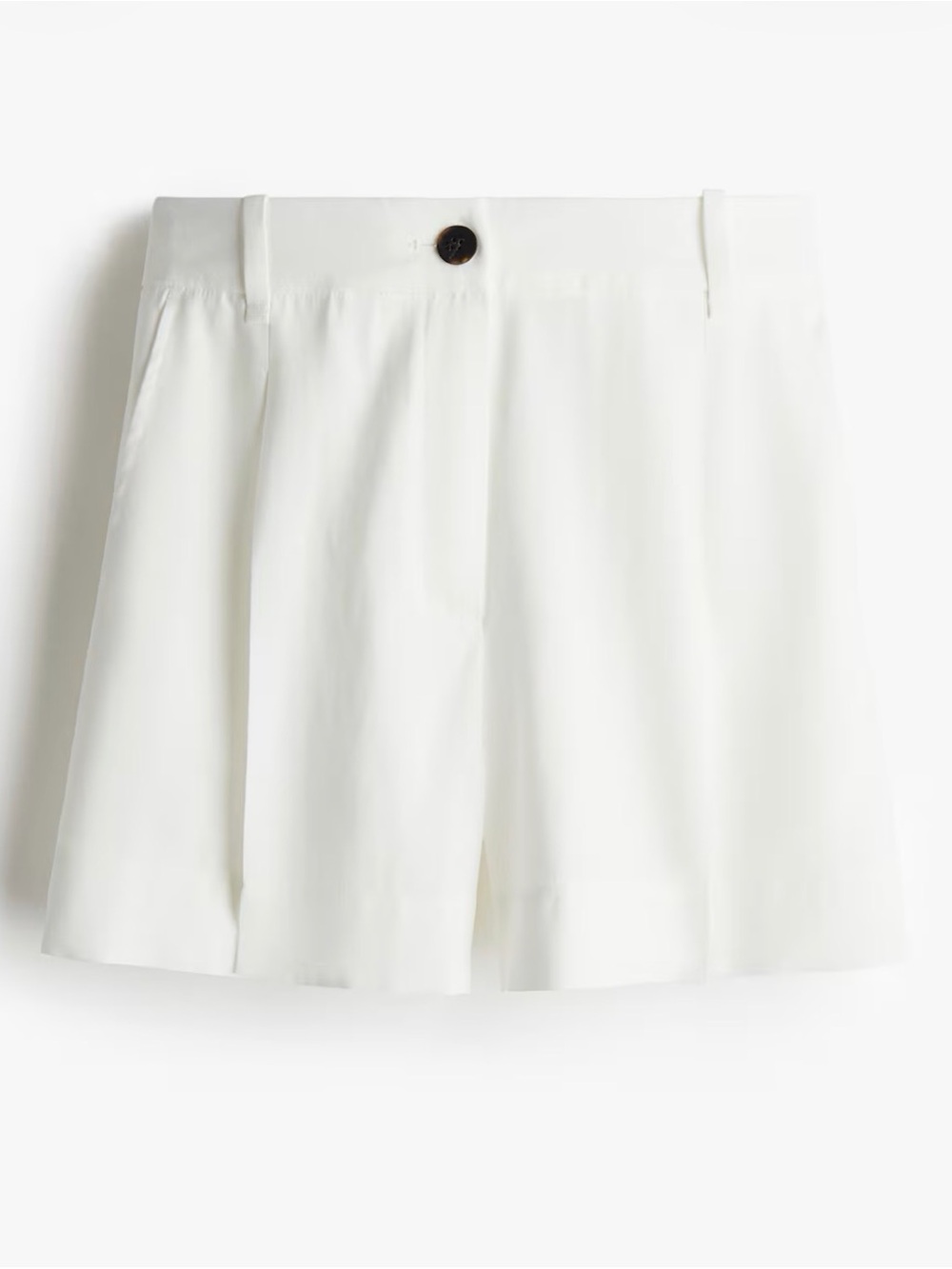 H&M White Pleated Bermuda Dress Shorts